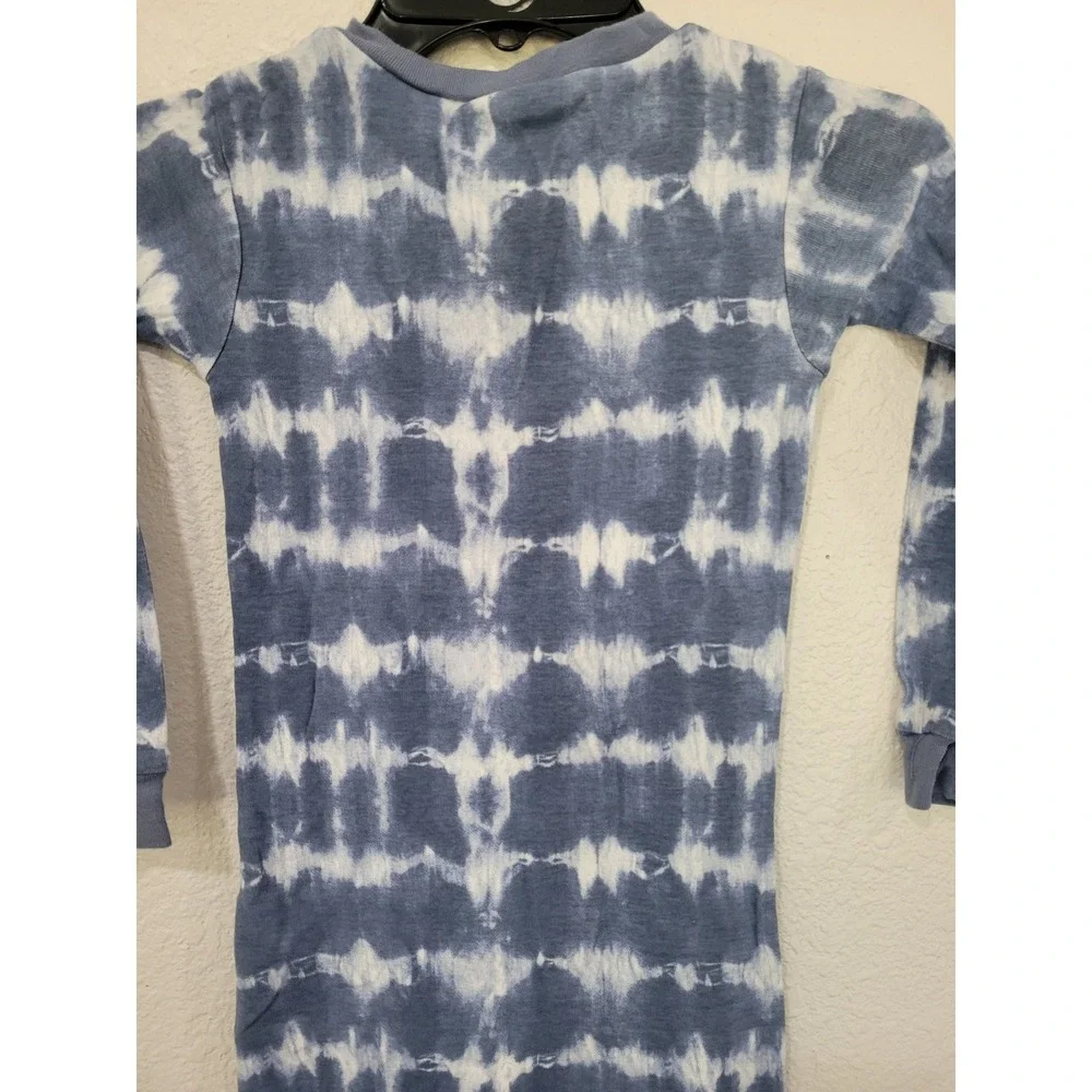 Carters Boys 4T Blue Tie Dye Dinosaur Footed Pajamas Zip Up Snug Fit #9